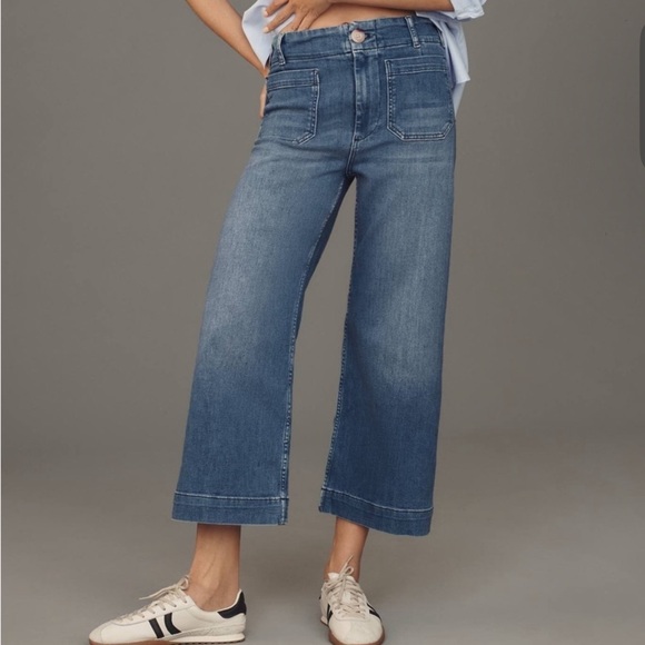 Pilcro Denim - Anthropologie Pilcro Classic Blue high-rise Wide-Leg Women Jeans Sz. 27